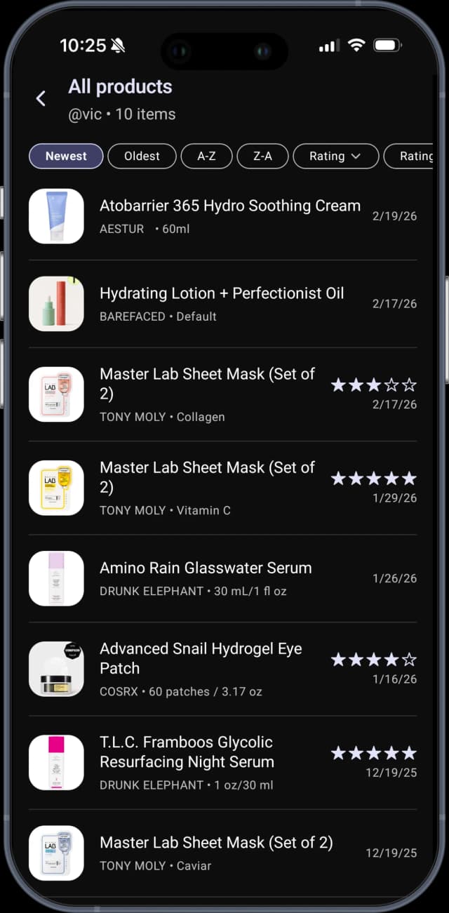 Collections screenshot