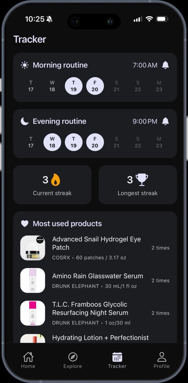 Skincare Tracker screenshot
